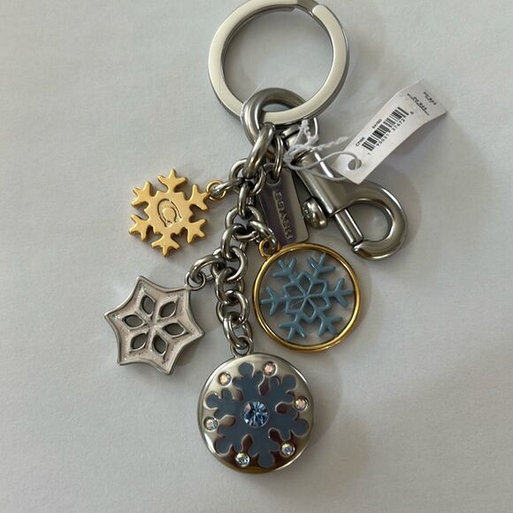 COACH Winter Snowflake Keychain NWT - Picture 1 of 5
